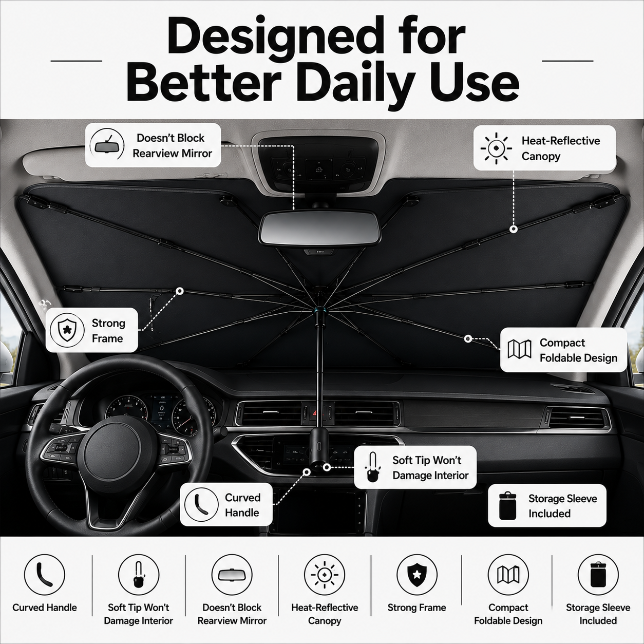 NoraShade™ -  Windshield Sun Shade Umbrella
