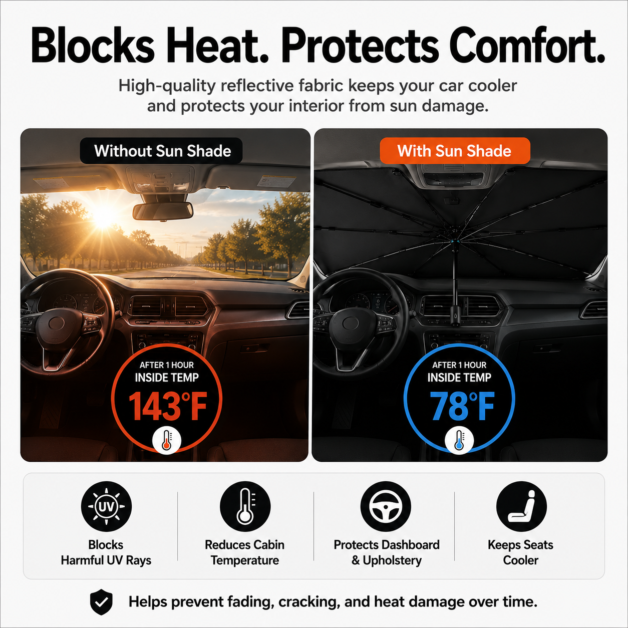 NoraShade™ -  Windshield Sun Shade Umbrella