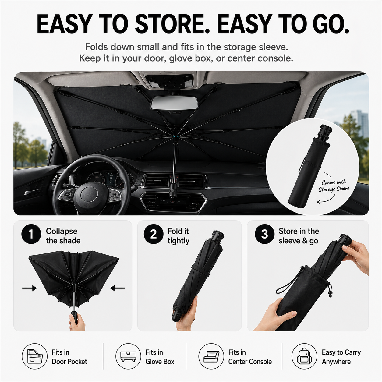 NoraShade™ -  Windshield Sun Shade Umbrella