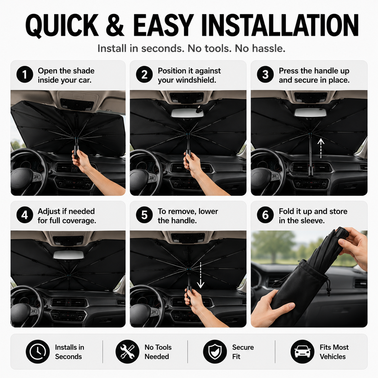 NoraShade™ -  Windshield Sun Shade Umbrella